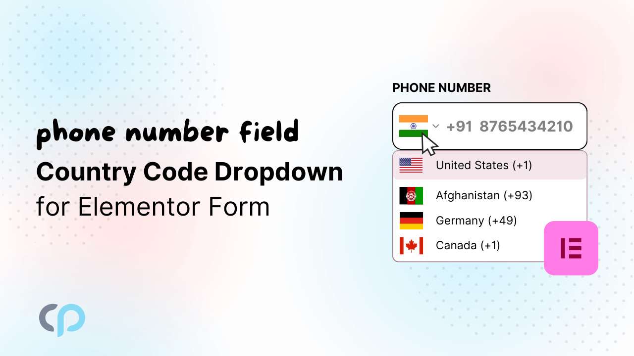 Phone Number Field Country Code Dropdown